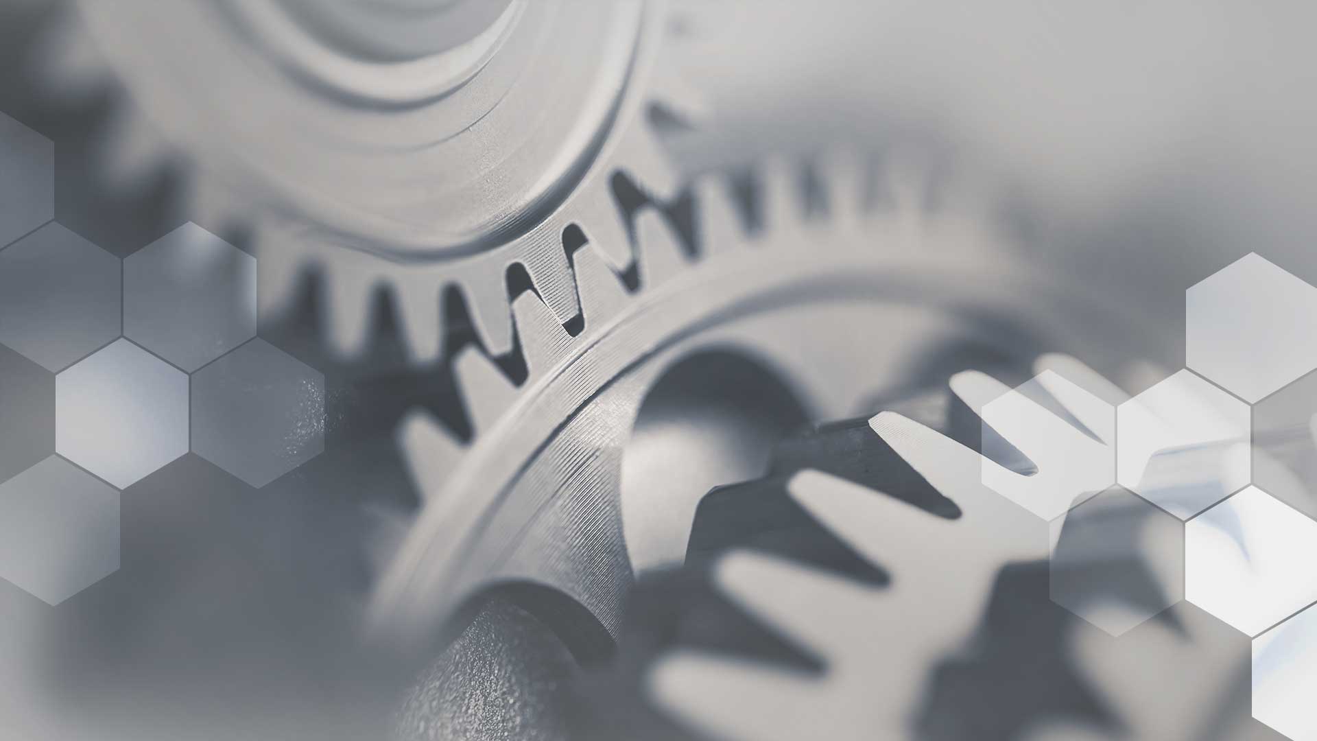 A set of interlocking gears representing CRM integration.
